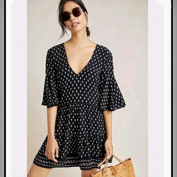 Anthropologie x Faithfull the Brand Size 4 Fresa Tunic Mini Dress Floral Boho E7 - Picture 2 of 11